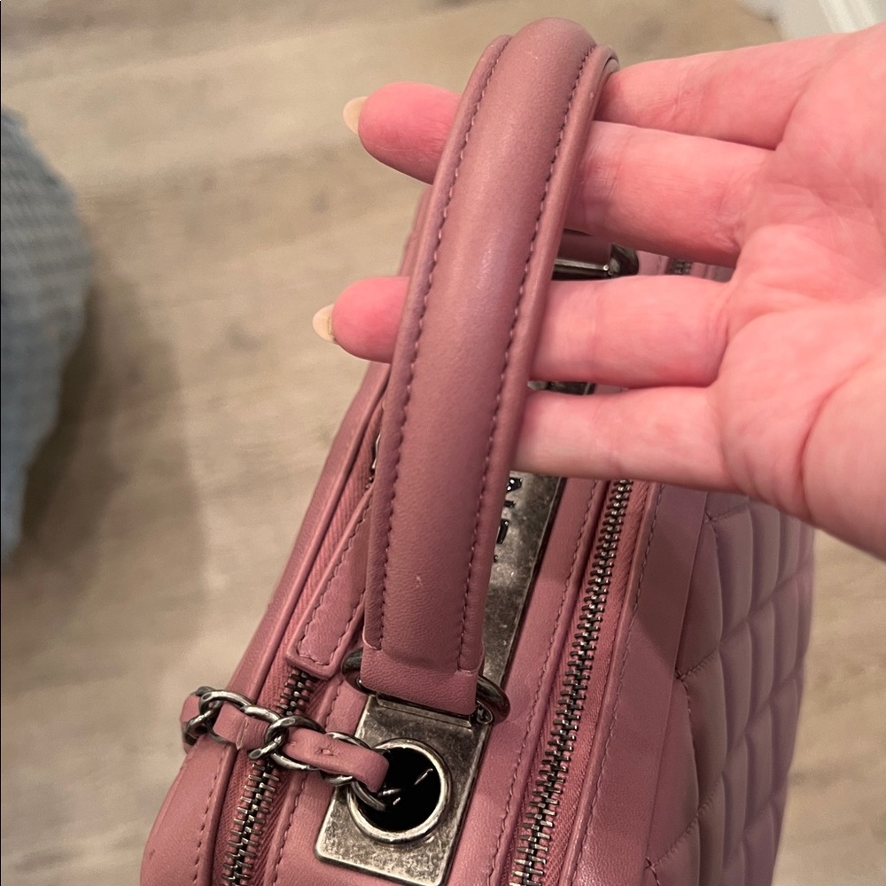 Chanel Trendy CC Top Handle Bowling Bag Quilted Medium Mauve Pink Lilac - Picture 13 of 17